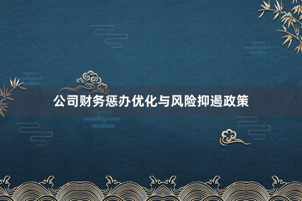 公司财务惩办优化与风险抑遏政策